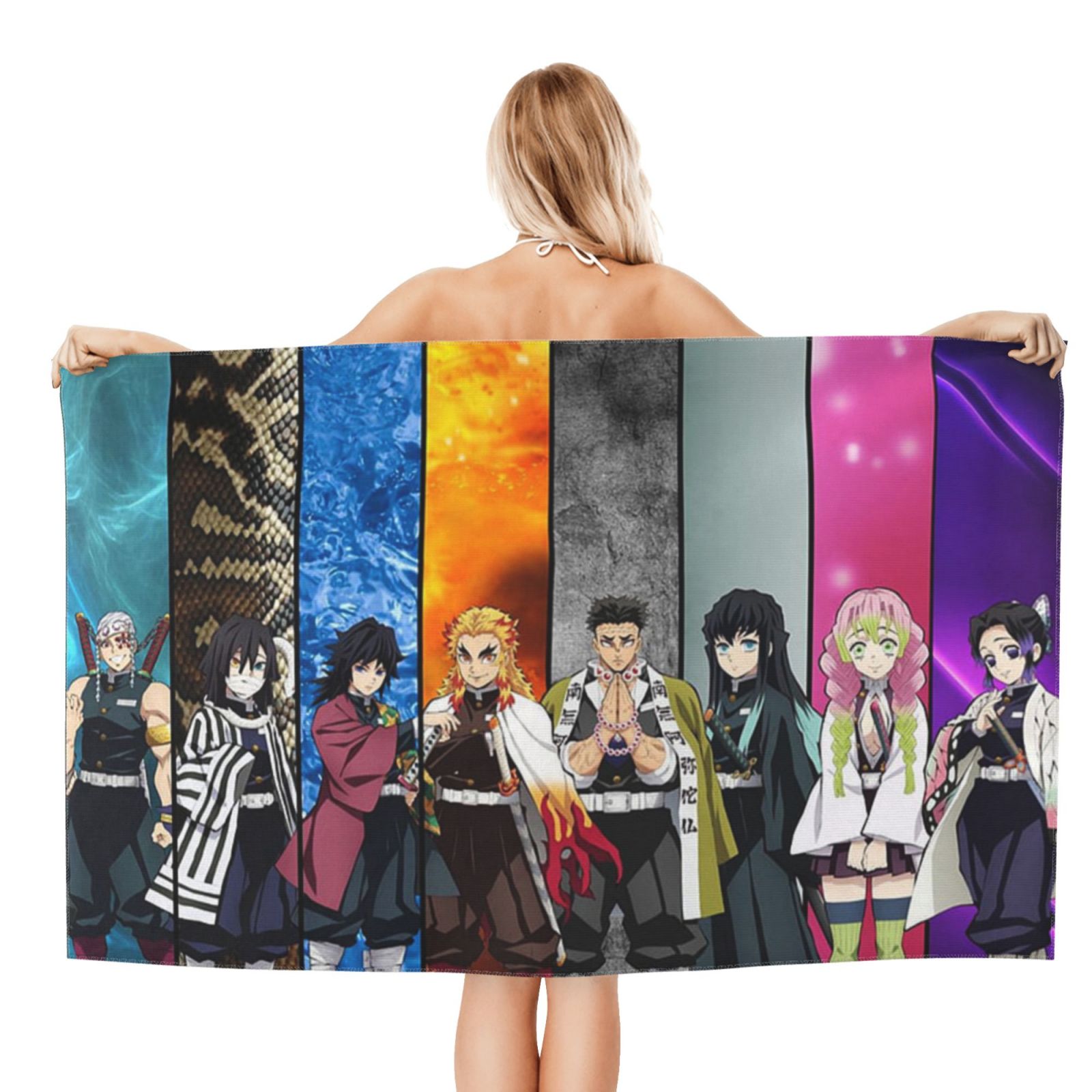 Demon Slayer Beach Towels Soft Bath Blanket Camping Towels For Travel, Swim, Gym One Size