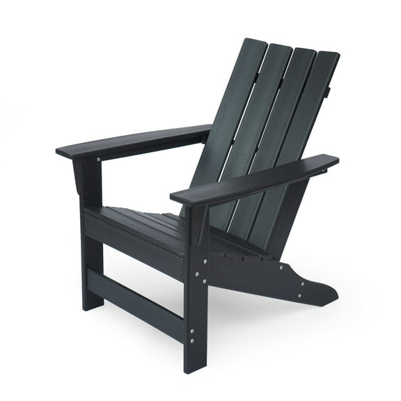 GDF Studio Panagiota Outdoor Resin Adirondack Chair, Black