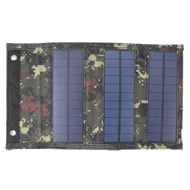 6W 5V Paneles solares para exteriores a prueba de agua 3 pliegues para el banco de energía del teléfono (camuflaje) WDOplteas Para estrenar