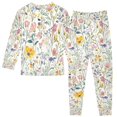 thumbnail image 2 of FORMRS Toddler Unisex Long Sleeve Top and Pants Pajama Set 2-Piece Sleepwear, Sizes 18M-8Y, Watercolor Wildflowers, 2 of 6