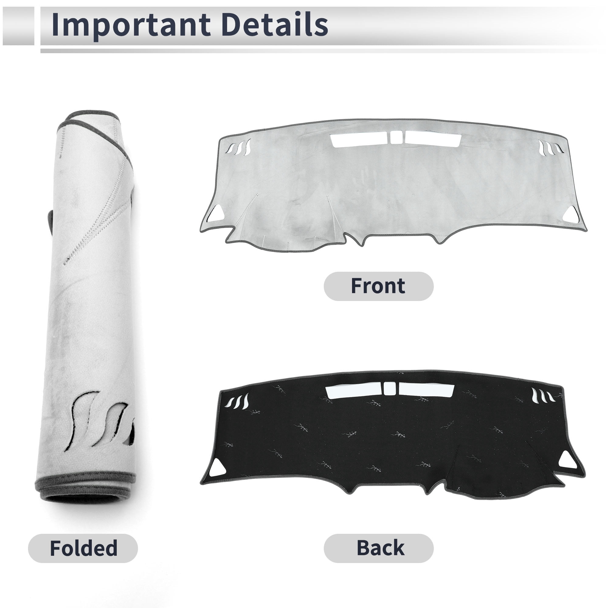 Dashboard Cover Anti-Slip/Anti Dust Dash Cover Mat Carpet for Chevrolet Equinox SUV 2018-2020 Flannel Gray