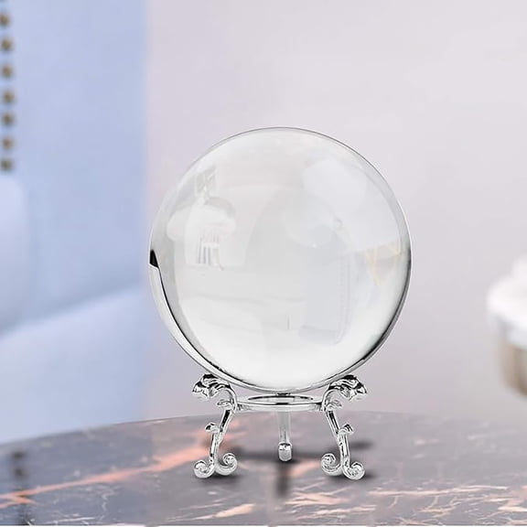 MerryNine 80mm/3.15" Crystal Lens Ball with Stand, Clear K9 Crystal Ball for Photography, Paperweight for Home Party Decor