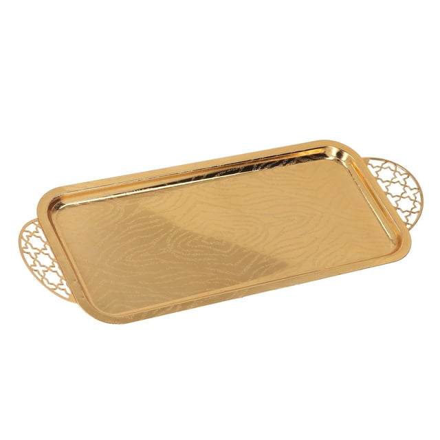 Coffee Table Tray With Handles Tea Cup Fruit Tray Rectangle Perfume Living Room Kitchen Serving Tray, 13.9 X 5.4in