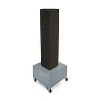 Four-Sided Pegboard Floor Display on Wheeled Metal Base. Spinner Rack Tower. Panel Size: 8"W x 40"H