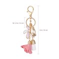 thumbnail image 2 of Milisten 1Set Key Chain For Handbag Pink Flower Tassel Key Ring Elegant Zinc Alloy Cloth, 2 of 8