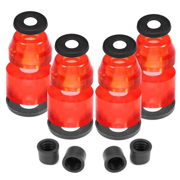 Graflsoa 95A Durable PU Skateboard Bushing Set with 4 Pivot Cups and 8 Washers, Red - Fits 7-Inch Trucks, Ideal for Stable Rides
