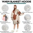 thumbnail image 5 of Wearable Oversized Blanket,Pioneer Flower Floral Print Pattern Wearable Blanket Hoodie for Adults,Cozy Hooded Blankets with Super Pockets,Super Warm Fuzzy Pullover for Women & Men, 5 of 6