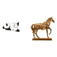 thumbnail image 1 of Reloj de pared con diseño de panda, estatua de caballo, figura de caballo, material de resina, bonito diseño creativo, adecuado para el hogar, la sala, 1 of 8