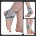 thumbnail image 5 of Ankle Wrap, Sports Ankle Brace Ankle Protector Wrap Adjustable Elastic Compression Sleeve for Badminton, Hiking, Outdoor Gray Left, 5 of 5