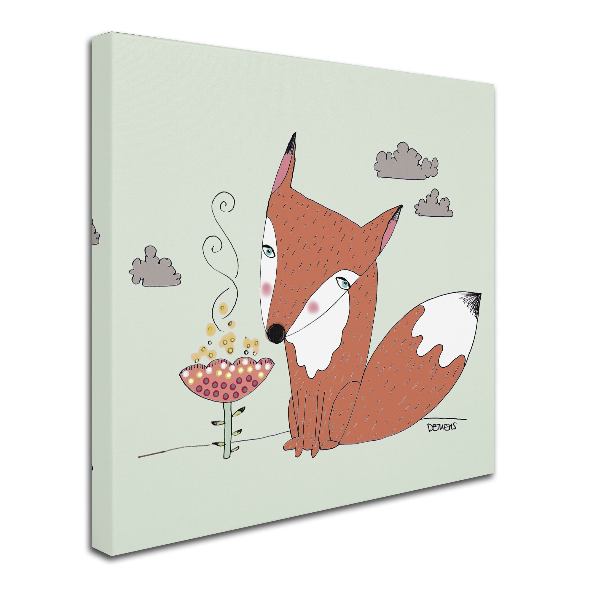 "Un Renard Dans La Cours" Canvas Art by Sylvie Demers