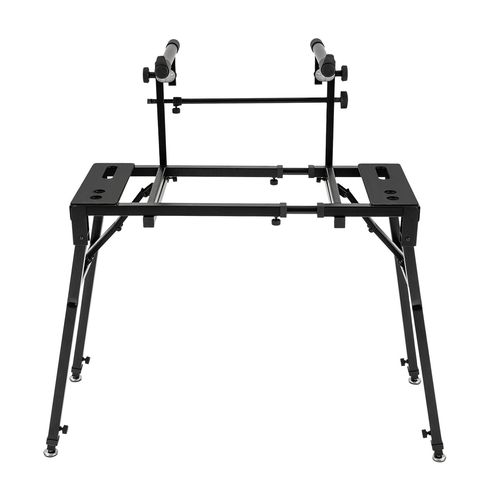 Adjustable Piano Keyboard Stand, 2-Tier Electric Piano Stand Music Stand for Kids & Adults Musical Keyboard Table DJ Workstation Stand Black