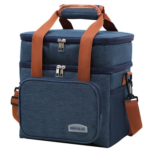 Insulated Lunch Bag for Men/Women - Reusable Lunch Bag Leakproof Lunchbox for Work Office Picnic Beach - Freezable Lunch Cooler Bag with Adjustable Shoulder Strap - Adults