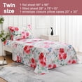 thumbnail image 2 of Floral Printed Sheet Set King Soft Microfiber Botanical Bed Sheets Extra Deep Pocket Pieces, 2 of 6