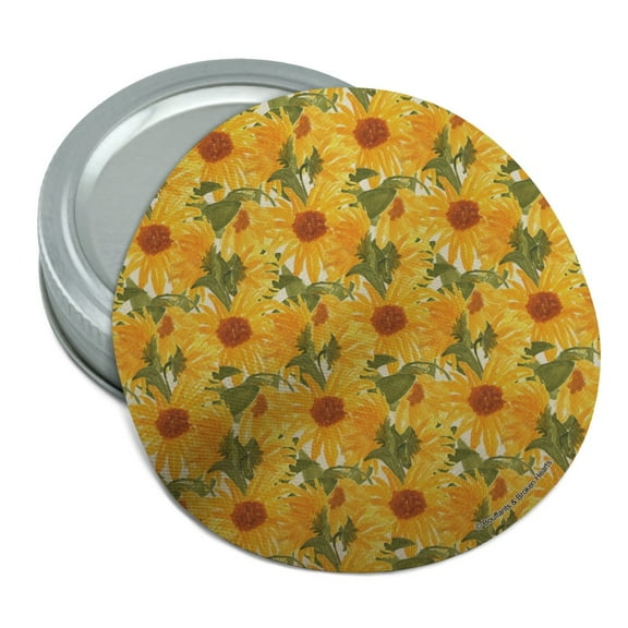 Sunny Sunflowers Round Rubber Non-Slip Jar Gripper Lid Opener