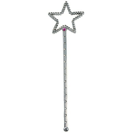 Costume Fairy Princess Queen Silver Magic Star Wand Scepter