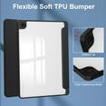 thumbnail image 6 of ELEHOLD Trifold Case for Samsung Galaxy Tab A9 Plus 11.0" 2023 - Auto Wake Sleep Function Kickstand Built-in S Pen Holder Acrylic Clear Back Shockproof Cover for Samsung Galaxy Tab A9+,Black, 6 of 7