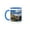 Blue/White, variant on 3drose, Cloudy Morning on Central Avenue in Downtown Whitefish, Montana, Usa, 11oz Two-tone Yellow Mug
