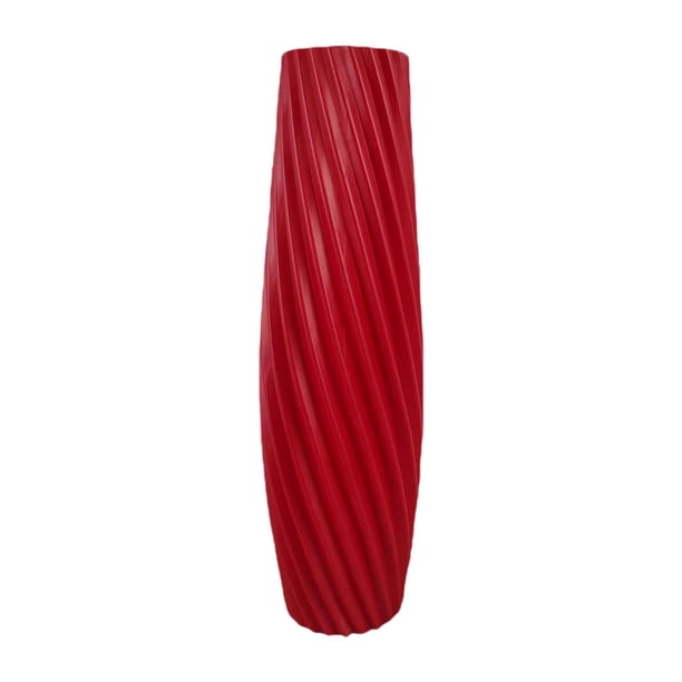 Jarrón de flores, contenedor floral decorativo, jarrón irrompible, arreglos florales para bodas, oficina, decoración del hogar, regalo de cumpleaños Rojo