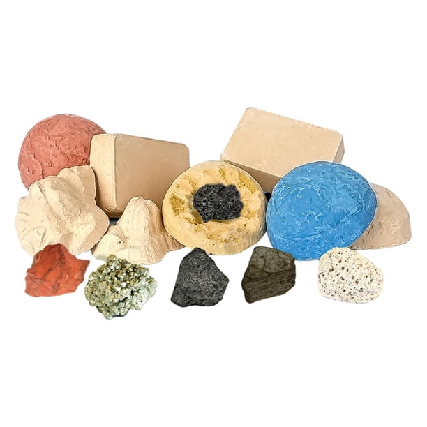 Kit de excavación con piedras preciosas y ciencia para niños de 4 años en adelante. 8 en 1 mineral
