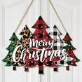 thumbnail image 5 of Merry Christmas Door Sign,Wooden Christmas Tree Wreath Alternative for Front Door Decor,Farmhouse Holiday Hanging Plaque for Porch Wall, Outdoor Indoor Christmas Decorations for Home Party Decor, 5 of 7