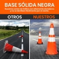 thumbnail image 3 of Conos de Seguridad de 71 cm Pyle, Paquete de 4, Naranja, Conos de Estacionamiento con Collares Reflectantes, Construcción Apilable de PVC para Trabajo en Carreteras, Entrenamiento y Eventos, 3 of 8