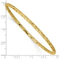 thumbnail image 2 of 3mm 10k Solid Yellow Gold Polished Textured Slip-on Bangel Bracelet Link Bracelet for Women, 2 of 2