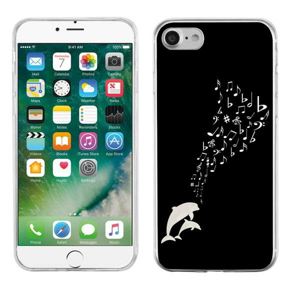 One Tough Shield  Slim-Fit Premium TPU Gel Phone Case for Apple iPhone 7 - Dolphin Music