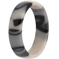 thumbnail image 2 of 6mm Half-Round Black and White Swirl Stackable Ring, 2 of 3