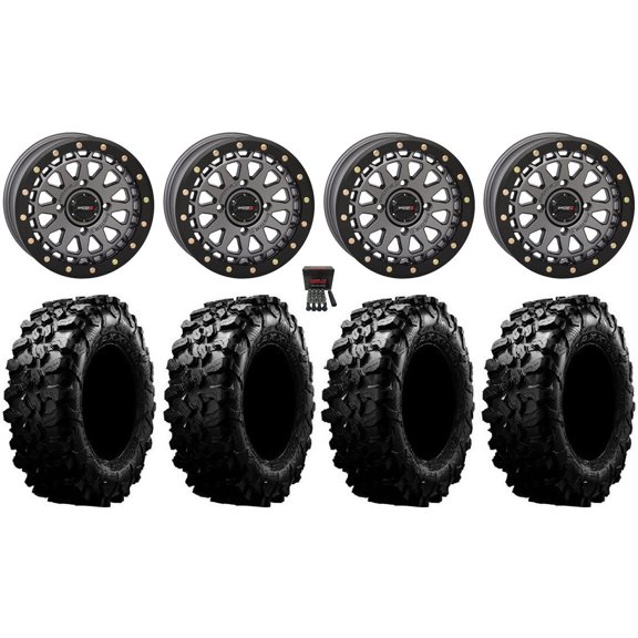 System 3 SB-6 15" Wheels Gunmetal (4 3) 31" Carnivore Tires Polaris RZR XP 1000 / PRO XP / Ranger XP 900/1000
