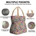 thumbnail image 3 of Pioneer Flower Drawstring Lunch Bag Women - Drawstring Lunch Bag Insulated for Work Office - Stain-Resistant Large Lunchbags for Women with Multi-Pockets, 3 of 6