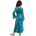 thumbnail image 2 of TiaoBug Girls Medieval Retro Long Dress Halloween Costume Kids Flare Sleeve Velvet Princess Carnival Ball Gown Light Blue 6, 2 of 6