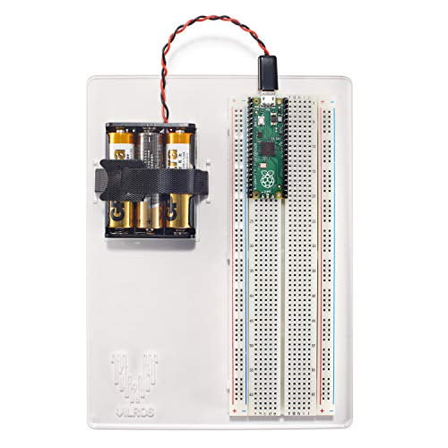 Vilros Breadboard and Battery Holder Panel for Raspberry Pi Pico (Full Size (800 Hole) Breadboard Compatible)