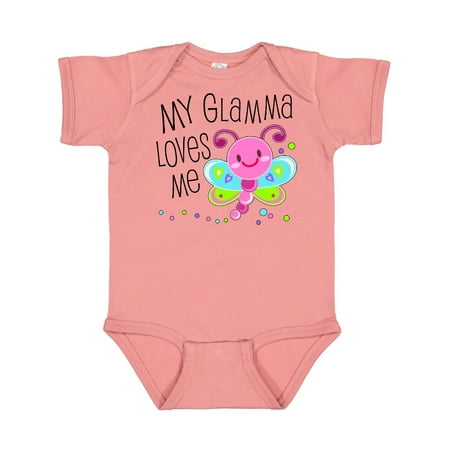 

Inktastic My Glamma Loves Me- cute dragonfly Gift Baby Boy or Baby Girl Bodysuit