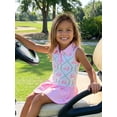 thumbnail image 6 of BemeyourBBs Toddler Baby Girl Golf Dress Outfit Infant Girls Summer Fall Dress Golf-themed Embroidered Half Button Up Lapel V Neck Sleeveless Pleated Hem Dress, 6 of 9