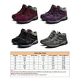 thumbnail image 2 of Avamo Bottines pour Femmes Lacées Bottes de Neige Doublure en Peluche Chaussures de Randonnée Confort Extérieur Randonnée Violet Rouge 10, 2 of 9