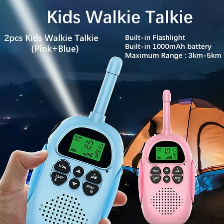 Dammyty 2 Pcs Update Walkie Talkies for Kids Outdoor handheld Walkie Talkie Communication 3 km for Boys & Girls Outdoor Interphones Toys gifts for Children