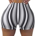 thumbnail image 2 of Fotbe Black White Gray Mexican Blanket Serape Stripes Seamless Shorts, Womens Workout Shorts High Waist Stretch Booty Short for Gym/Yoga/Running/Biking-XX-Large-Medium, 2 of 8