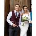 thumbnail image 3 of COOFANDY Mens Christmas Suit Vest Men's V-Neck Sleeveless Slim Fit Formal Jacket Suit Vest Business Dress Vests Casual Wedding Waistcoat, 3 of 10