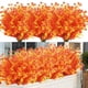 thumbnail image 3 of 12 paquetes de flores artificiales, flores de plástico sintético, arbustos, plantas, plástico, interior, granja, exterior, resistente , Naranja 1 Macarena flores de seda, 3 of 8