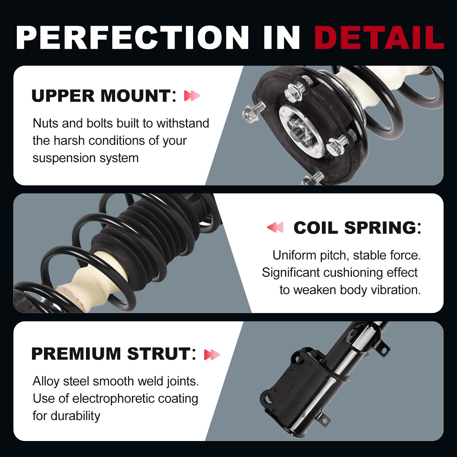 TOPAZ 171953 171954 Rear Complete Shock Struts absorbers Assembly with Coil Springs Compatible with Chevrolet Prizm 1998-2002, for Geo Prizm 1993-1997, for Toyota Corolla 1994-2002