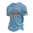 thumbnail image 2 of Youpwaven Men's Waffle Knit USA 250th Anniversary Tee, America 250 Years of Freedom Patriotic T-Shirt, Independence Day Celebration Top, Short Sleeve Crew Neck Casual Apparel, 2 of 5