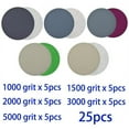 thumbnail image 1 of QUTETN 25 Pcs 4 Inch Hook&Loop Wet/Dry 1000 1500 2000 3000 5000 Grit Sand Paper Discs, 1 of 7