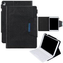 Flip Case Compatible with iPad 8th/7th Generation (10.2 Inch) & iPad Air (3rd Generation, 10.5") & iPad Pro Tablet (10.5 Inch) - Leather Protector Case Adjustable Folding Stand Wallet Cover (Black)