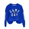 thumbnail image 4 of WMTBSRSW Game Day Sweatshirt for Women Soccer Team Fans Pullover Tops Football Season Graphic Fleece Sweatshirts Loose Casual Long Sleeve Crewneck Tops Blue L, 4 of 4