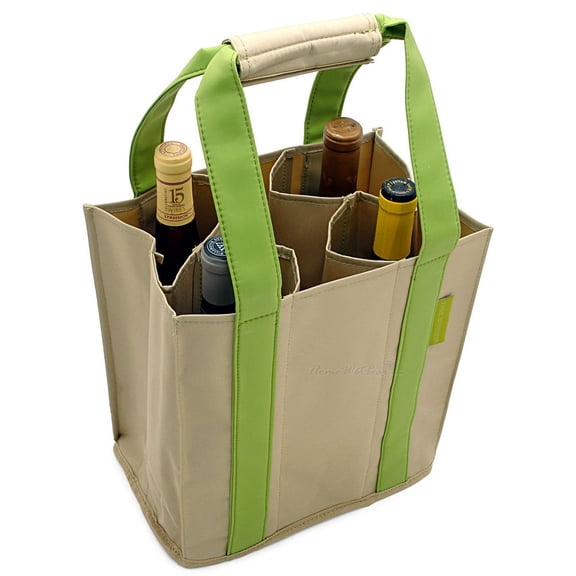 Collapsible Wine Bottle Party Tote - Green