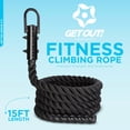 thumbnail image 2 of Get Out!™ Workout Fitness Climbing Rope Gym Exercise Battle Rope 15’ Ft in Black, 2 of 2