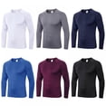 thumbnail image 3 of Men‘s Long Sleeve Workout Shirts Quick-Drying Active Sports Base Layer Athletic Workout Fitness Shirt, 3 of 4