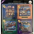 DOWDLE 4Pack Mini Wooden Puzzles & Tray European Cities Set, 250