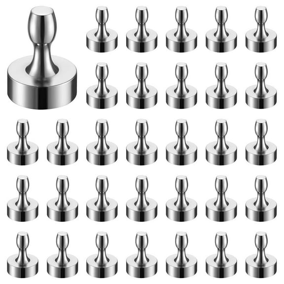 BTLIN Small Fridge Magnets, Mini Magnetic Push Pins for Kitchen Refrigerator Magnetic Board Whiteboard Office 32Pack 10x15mm