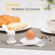 thumbnail image 5 of Paquete de 2 | Bandeja de huevos redonda de cerámica blanca | Fácil de limpiar | Contiene huevos duros o pasados por agua | Desayuno y uso para fiestas | Duradero Reutilizable | los 9x9x2,5cm |, 5 of 6